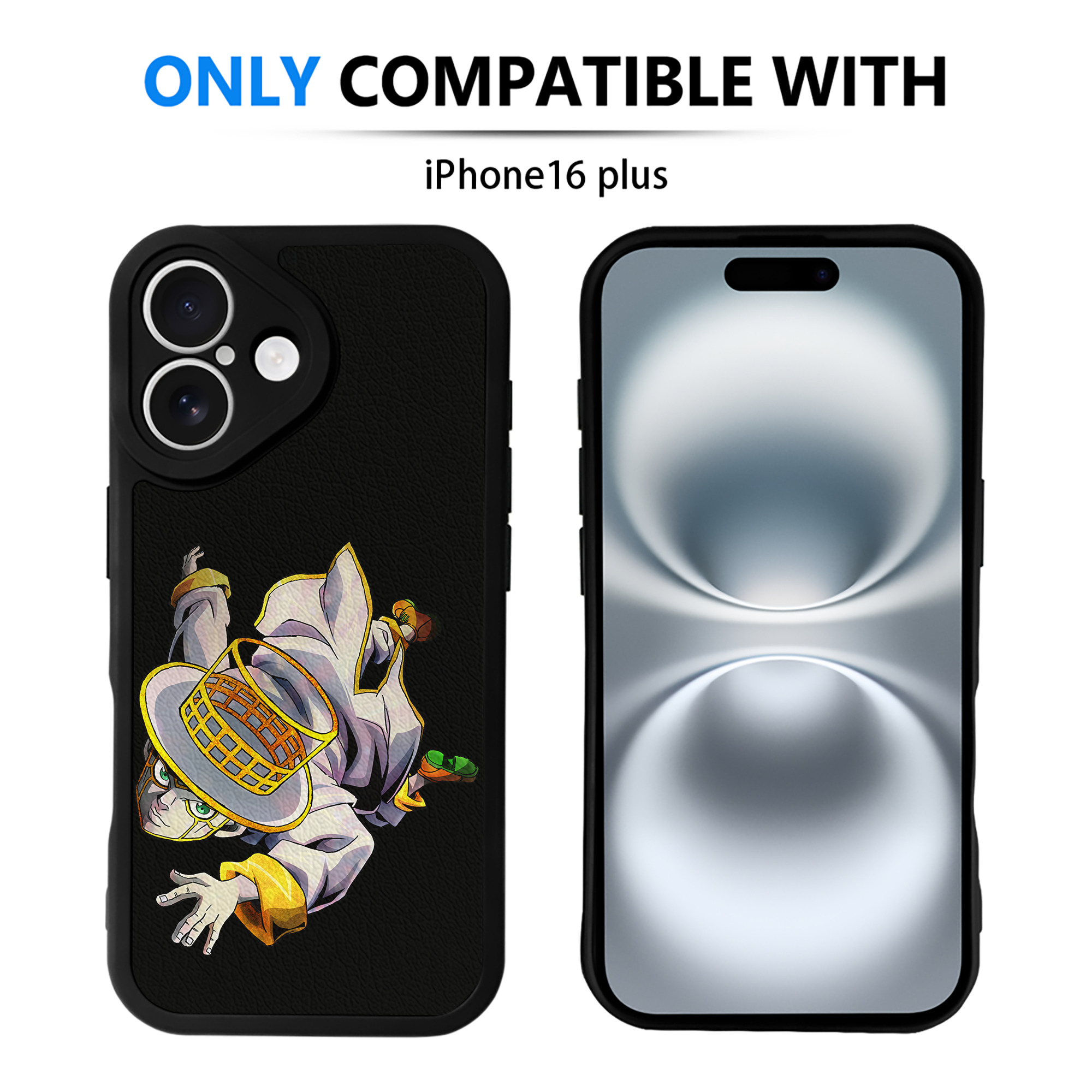 （画像用） ジョジョの奇妙な冒険 岸辺 露伴（きしべ ろはん） JoJo's Bizarre Adventure Rohan Kishibe 【iPhone 16シリーズ対応】シリコンスマホケース（レザー調） 材質：シリコン